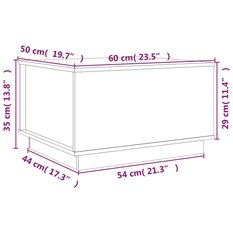 Stolik kawowy 60x50x35 cm z litego drewna sosnowego czarny do salonu - Miniaturka zdjęcia nr 10