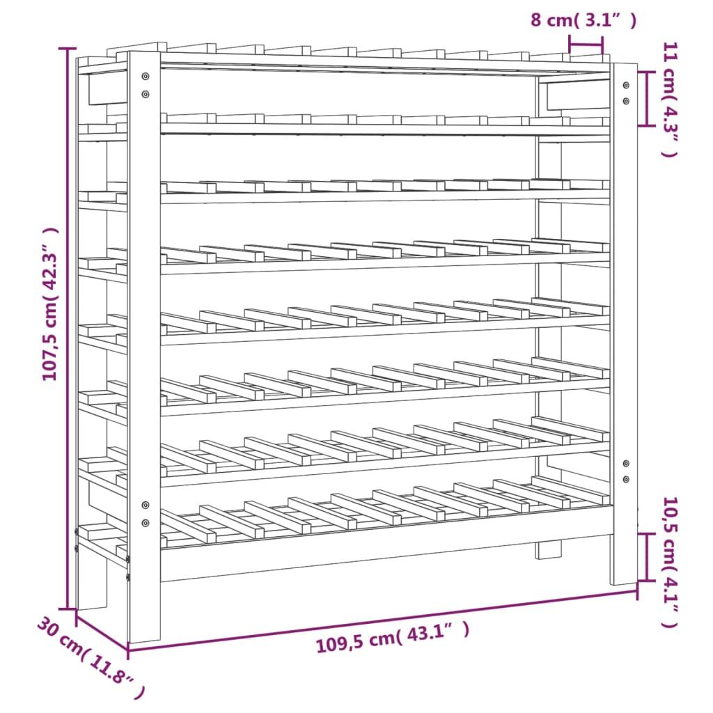 Stojak na wino 109,5x30x107,5 cm lite drewno sosnowe 80 butelek do salonu nr. 8