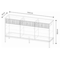 Komoda Maggiore 154,5 cm do salonu sypialni przedpokoju czarny złoty - Miniaturka zdjęcia nr 8