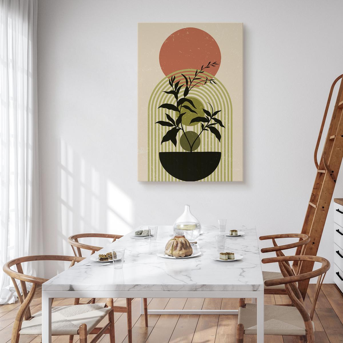 Obraz Na Płótnie Styl Boho Minimalizm Liście Natura Gałązki 80x120cm nr. 4