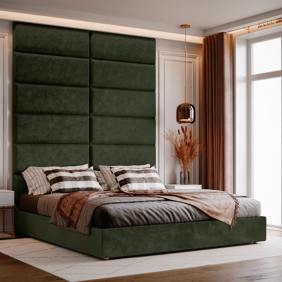 Panele tapicerowane 50x15 cm na ścianę prostokąt khaki nr. 4