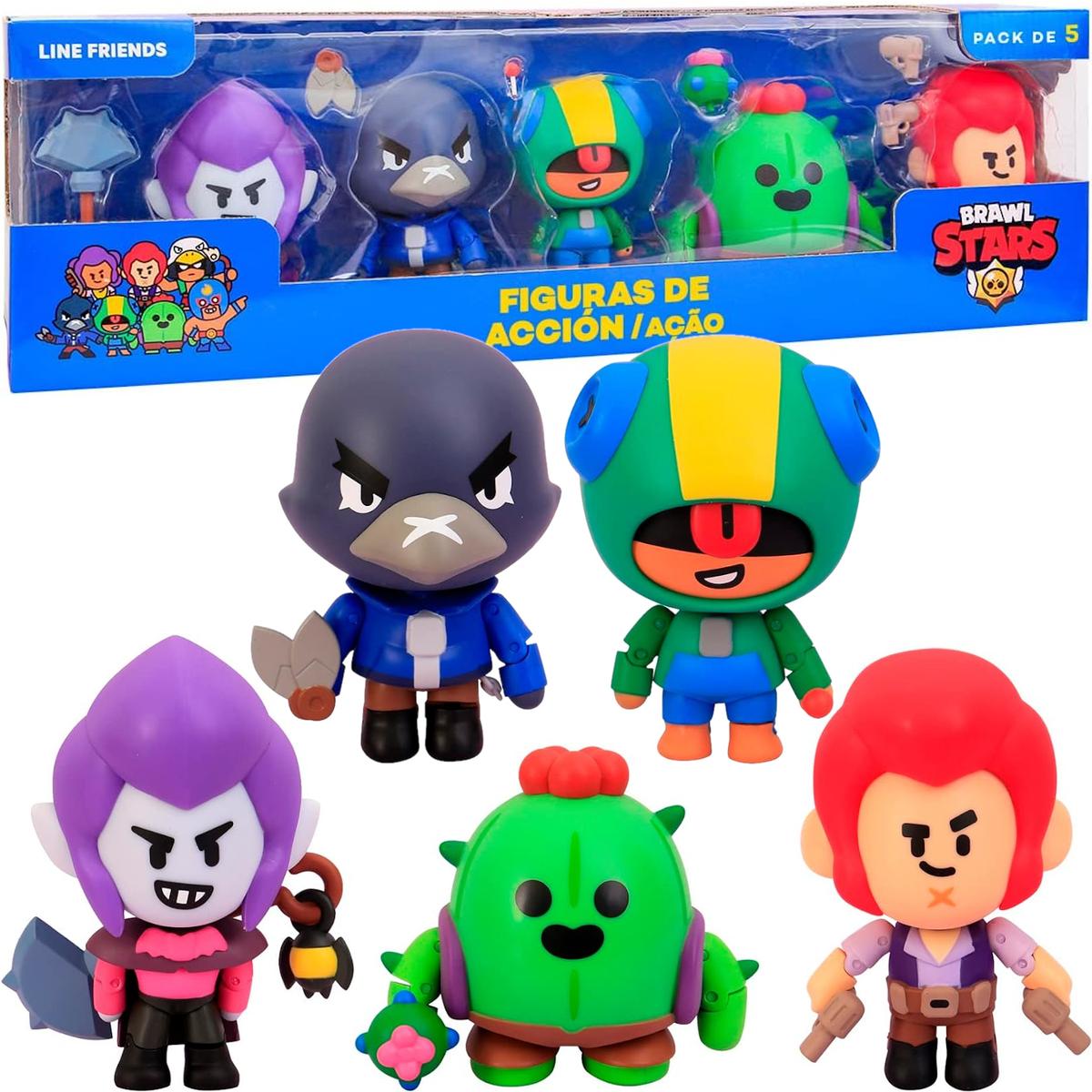 BRAWL STARS RUCHOME FIGURKI ZADYMIARZE 5-PAK MORTIS KRUK LEON SPIKE COLT