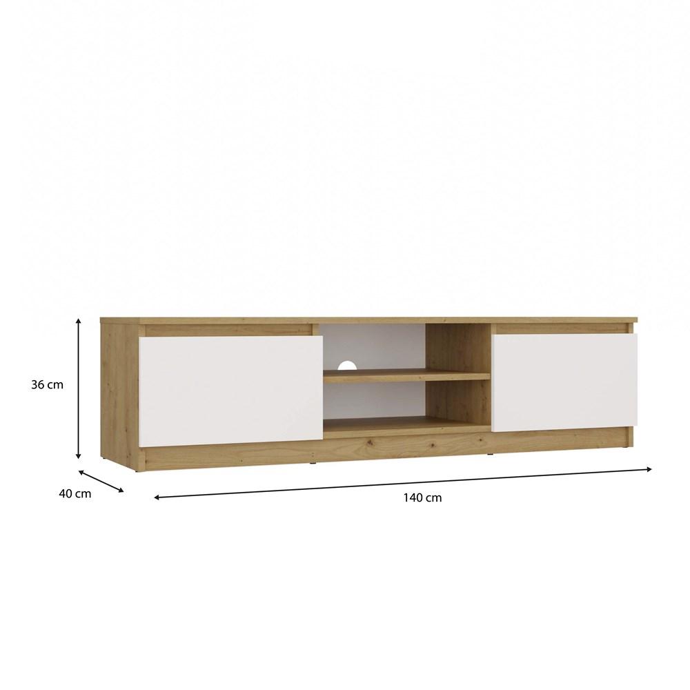Szafka RTV Malwa 36x140x40 cm do salonu dąb artisan biel nr. 10