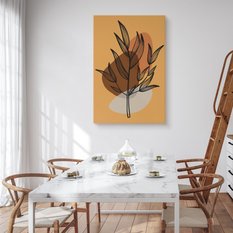 Duży Obraz Do Salonu Liście Gałązka Abstrakcja Styl Boho 80x120cm - Miniaturka zdjęcia nr 4