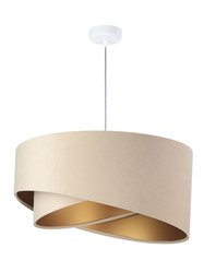 Lampa wisząca asymetryczna beżowo-złota do salonu sypialni biura  - Miniaturka zdjęcia nr 1