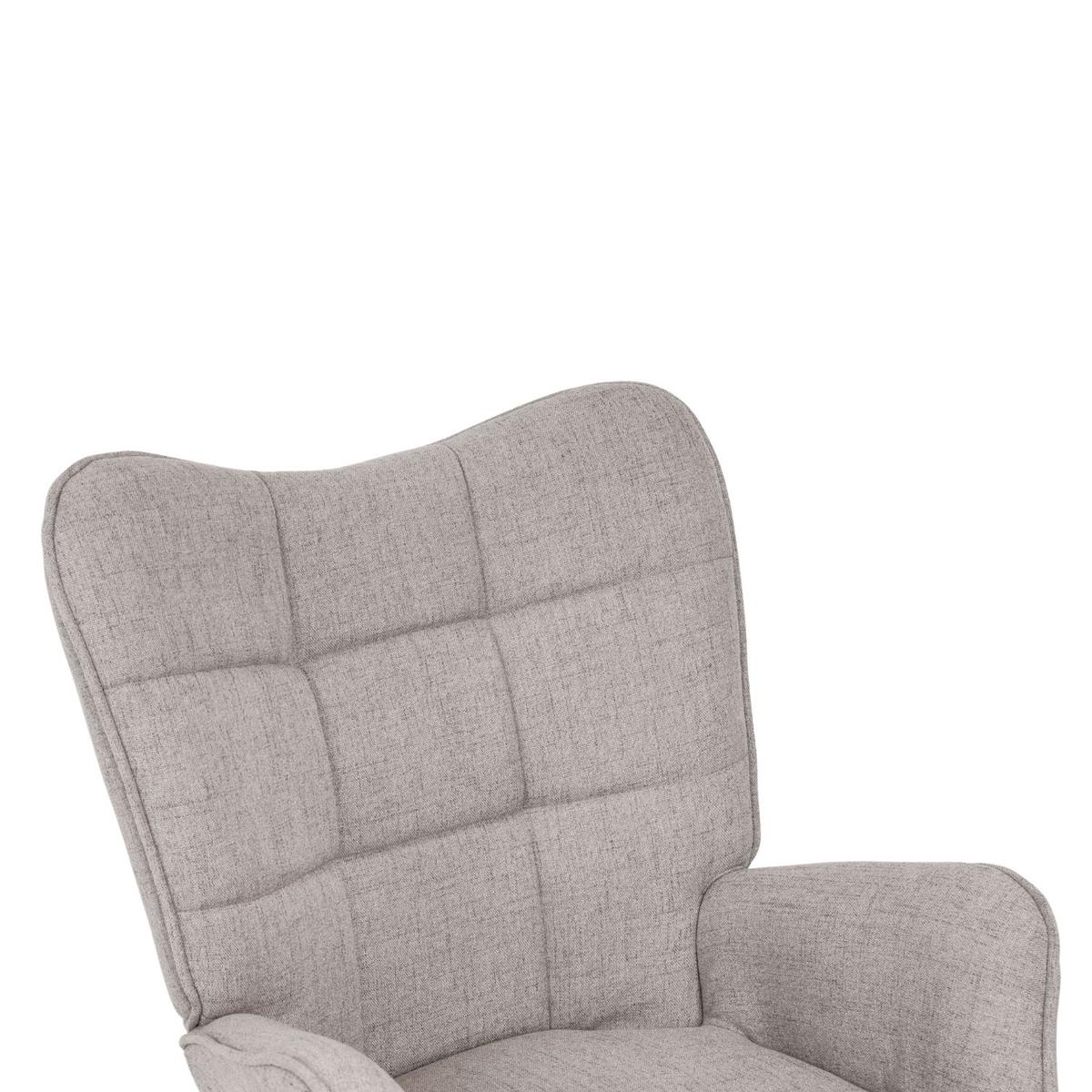 Fotel uszak tapicerowany wypoczynkowy 69x63x89 cm do salonu biura nogi dąb, jasnoszary nr. 8