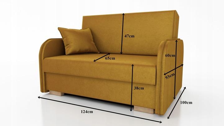 Sofa Gold 80x124x100 cm z funkcją spania do salonu rozkładana berlin szara nr. 4