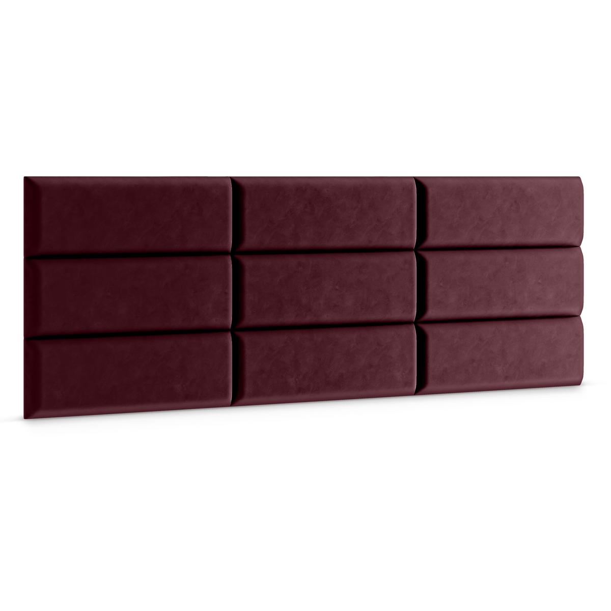 Panele tapicerowane 60x20 cm na ścianę prostokąt bordowy nr. 3