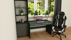 Toaletka biurko MONODIS 120x75x50 cm do sypialni butelkowa zieleń front szary - Miniaturka zdjęcia nr 4