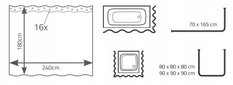 RIDDER Cosmos Zasłona do prysznica,wanny Tekstylna - Miniaturka zdjęcia nr 3