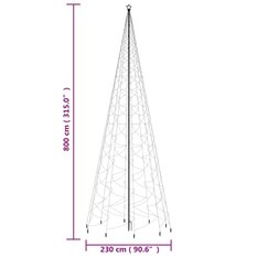 Choinka z kołkiem gruntowym, 3000 zimnych białych LED, 800 cm - Miniaturka zdjęcia nr 9