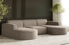 Sofa MODENA STUDIO U 299x78x165 cm w kształcie U bez funkcji spania do salonu NEVE ciemnybeż - Miniaturka zdjęcia nr 2