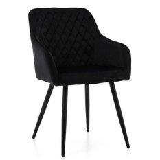 Krzesło TODI czarne pikowane welurowe do jadalni lub salonu
