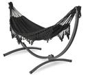Zestaw stelaż na hamak metalowy malowany proszkowo 220kg + BOHO 2-osobowy czarny nr. 2