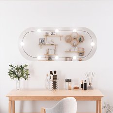 Lustro 40x90 cm do sypialni łazienki ścienne z LED owalne szklane  - Miniaturka zdjęcia nr 2