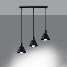 Lampa wisząca TALEJA 3 czarna 120x14x45cm nowoczesna E27 do salonu - Miniaturka zdjęcia nr 3