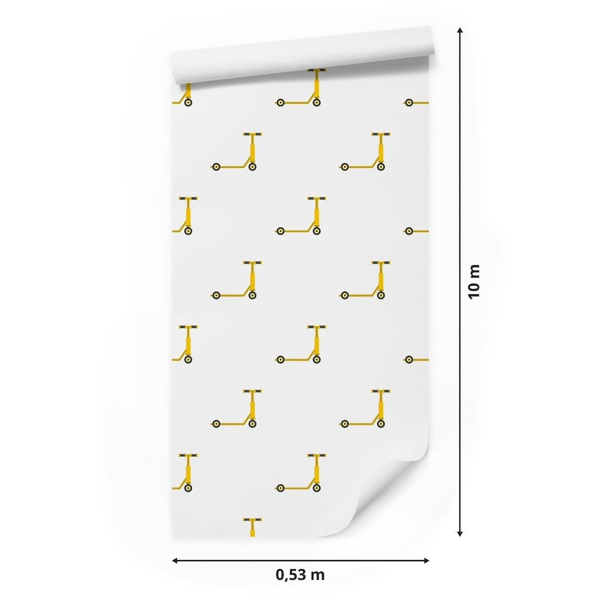 Tapeta Dziecięca Nowoczesna Żółte HULAJNOGI Sport nr. 3