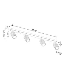 Plafon Karbon 16.5x6.5x81cm do sypialni salonu biały - Miniaturka zdjęcia nr 9