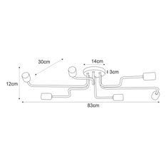 Lampa sufitowa K-3890 SKADI 83x12x30 cm do salonu lub pokoju czarny - Miniaturka zdjęcia nr 3