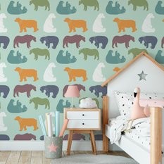 Tapeta Dla Dzieci Kolorowe NIEDŹWIADKI Polarne  - Miniaturka zdjęcia nr 5