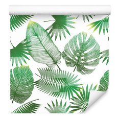 Tapeta, Zielone, Egzotyczne Liście, Bananowiec, Monstera - Miniaturka zdjęcia nr 1