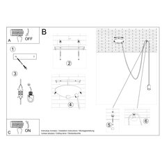 Lampa wisząca EDISON 1 LONG czarny 150x150x300cm nowoczesna E27 do salonu - Miniaturka zdjęcia nr 5