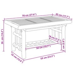 Stolik kawowy 70x45x36 cm bambusowy do salonu lub na balkon - Miniaturka zdjęcia nr 7