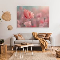 Obraz Na Płótnie Różowe Maki Na Łące Natura 70x50 Polna Przyroda - Miniaturka zdjęcia nr 3