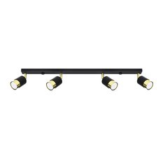 Plafon NERO 4 czarny/złoty 18x5x81cm nowoczesna lampa GU10 do salonu 