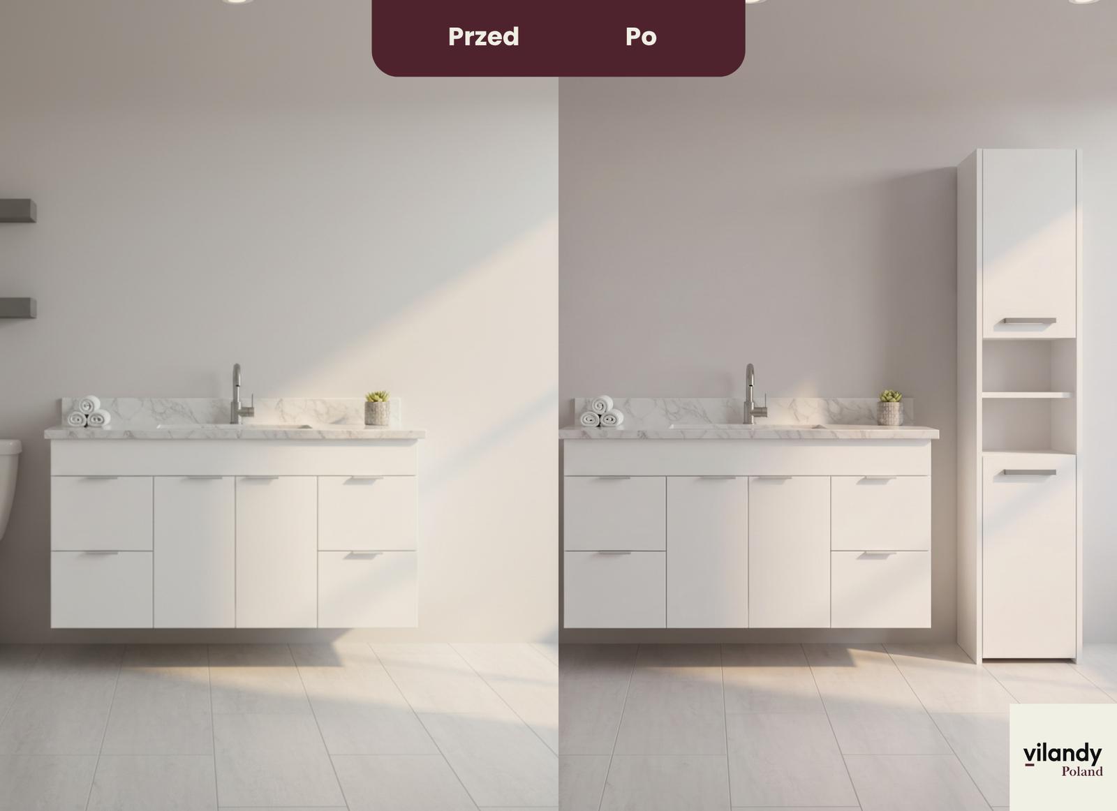 Szafka słupek łazienkowy Luba IA 174×30×30 cm biały mat nr. 6