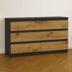 Komoda MARTUSIA 120x72x40 cm z szufladami do sypialni i salonu artisan/antracyt - Miniaturka zdjęcia nr 2