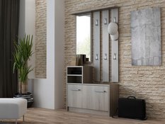 Garderoba GAR 85x180x24 cm szara imitacja betonu lustro wieszaki szafa do przedpokoju  - Miniaturka zdjęcia nr 5