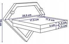 Kwietnik wiszący DORON 25,5x19x18,5 cm półka na kwiaty metalowy ścienny czarny postarzany dąb - Miniaturka zdjęcia nr 6