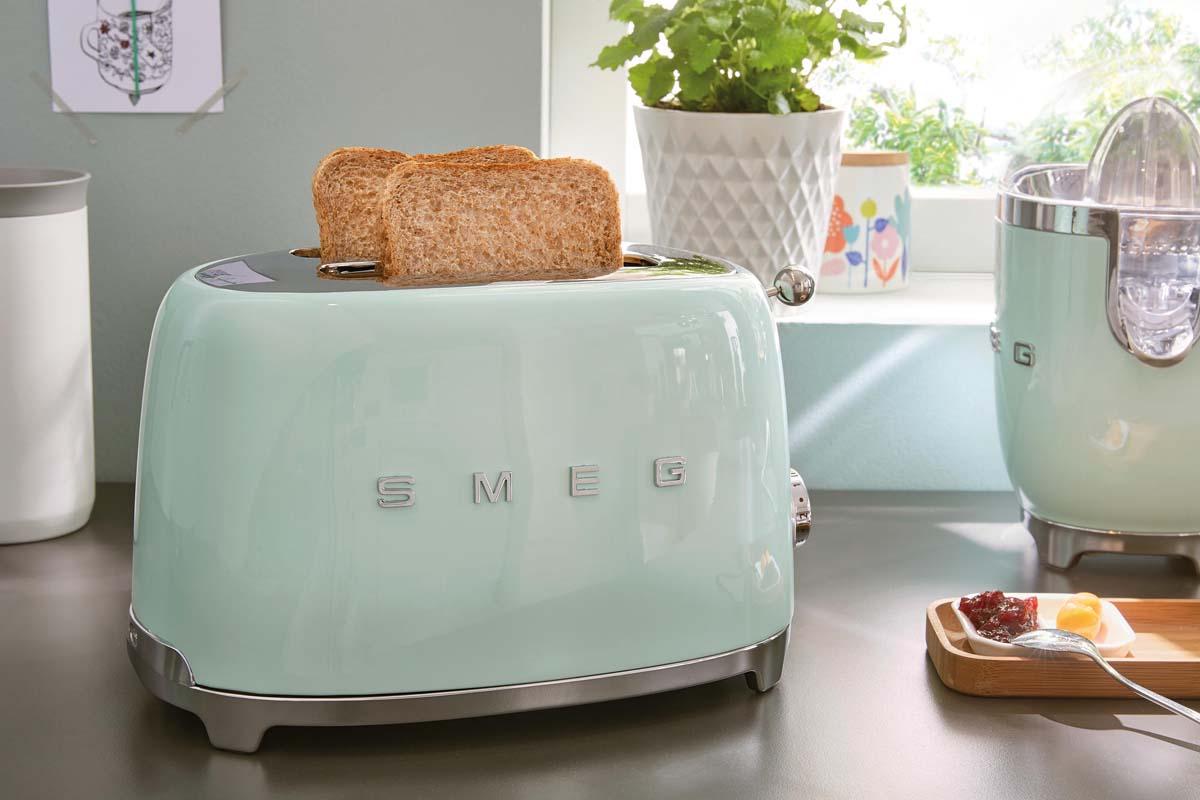 Toster SMEG 31x19,5x19,8 cm 50's Style na 2 kromki pastelowa zieleń do kuchni nr. 4