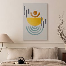 Obraz Na Płótnie Do Jadalni Figury Geometryczne Abstrakcja Styl Boho 80x120cm - Miniaturka zdjęcia nr 5