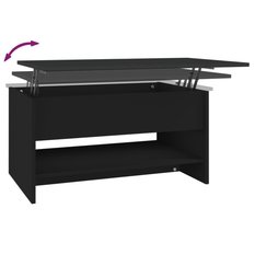 Stolik kawowy 80x50x40 cm z rozkładanym blatem ze schowkiem czarny do salonu - Miniaturka zdjęcia nr 8