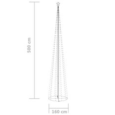 Choinka stożkowa 160x500 cm 752 zimne białe LED świąteczna do ogrodu - Miniaturka zdjęcia nr 8