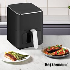 Frytkownica beztłuszczowa Air Fryer 4L Heckermann® RA510D Srebrna - Miniaturka zdjęcia nr 7