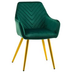 Krzesło VASTO zielone tapicerowane welurem złote nóżki do jadalni lub salonu 
