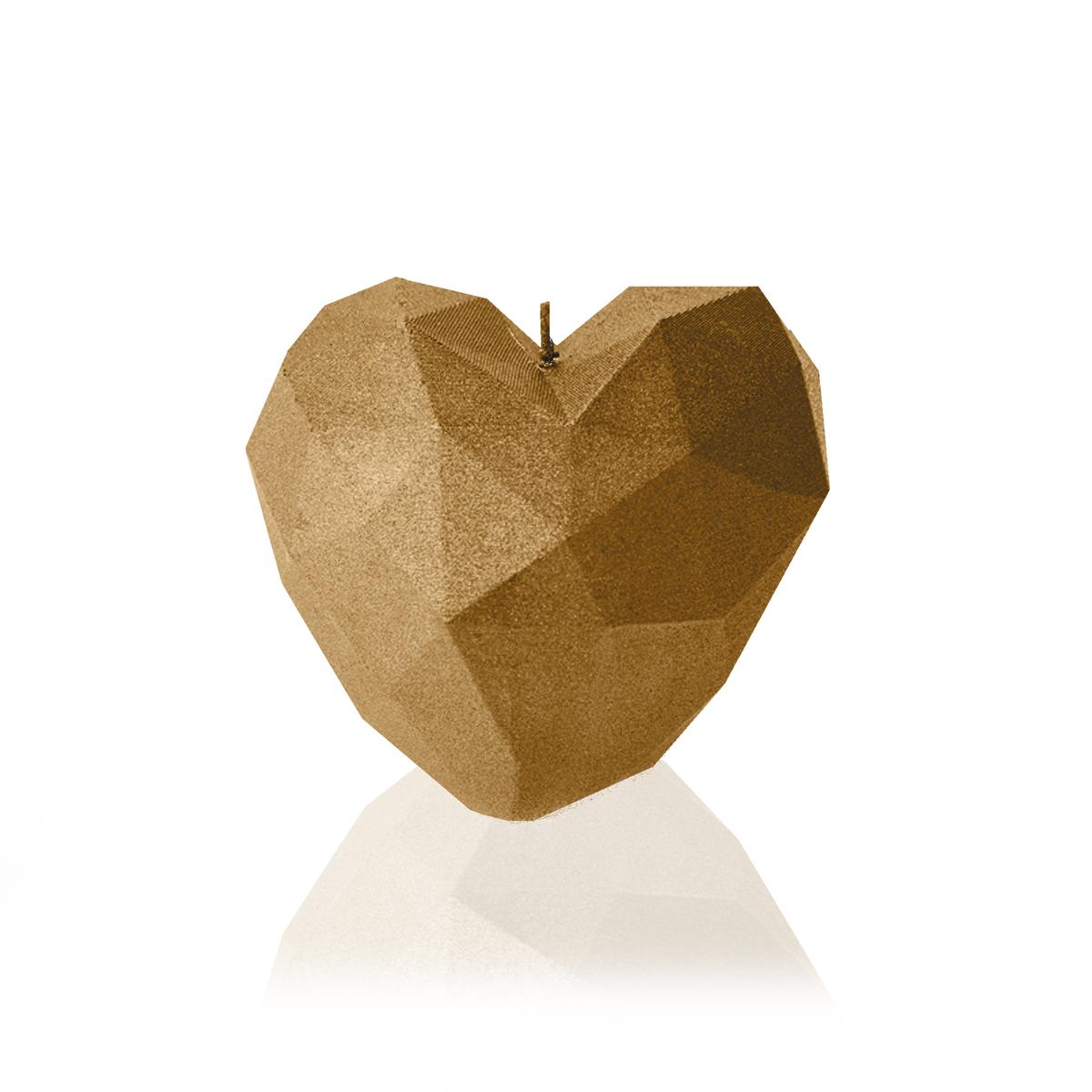 Świeca Heart Low-Poly Classic Gold