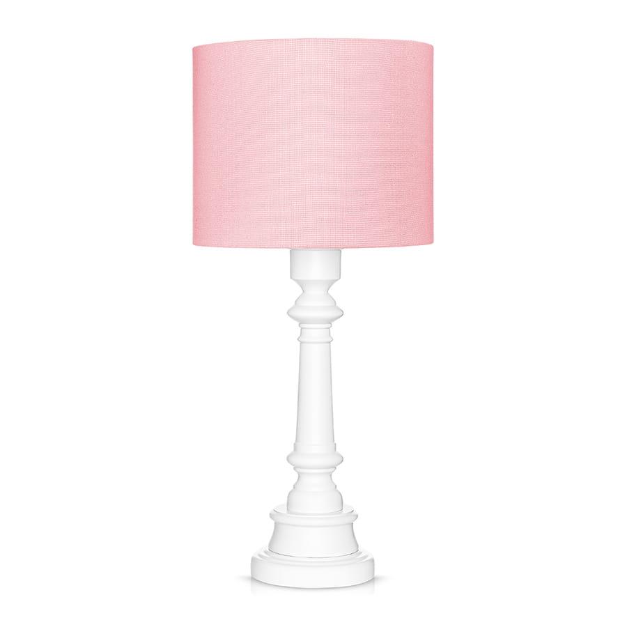 Lampa stołowa CLASSIC 25x25x55 cm różowa ze ściemniaczem drewno olejowane