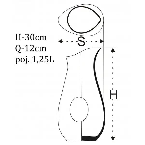 Karafka dzbanek z otworem 1,25L do wina wody zimnych napojów szklana nr. 2