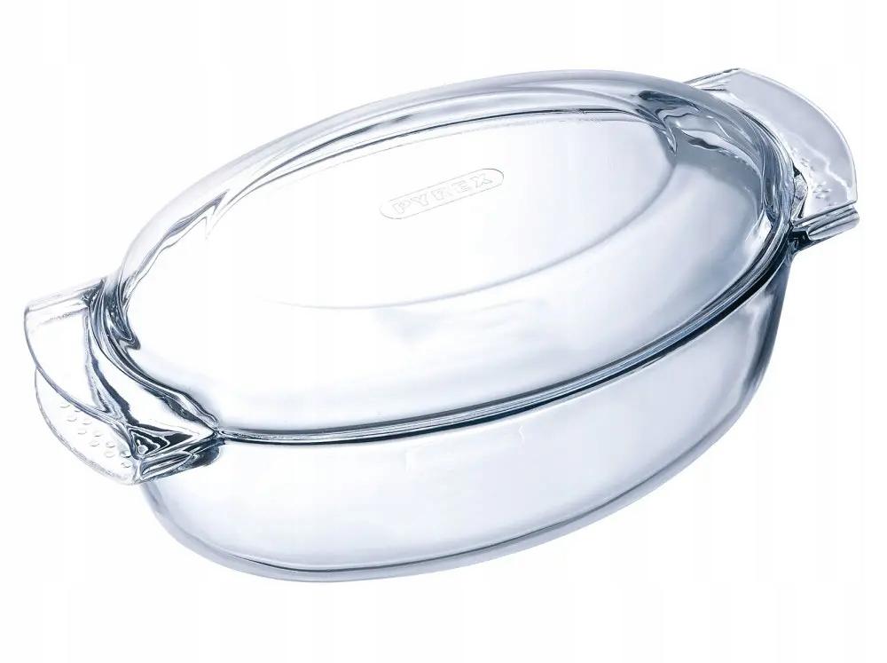 Naczynie żaroodporne Pyrex 21 cm z pokrywą owalne przezroczyste nr. 1