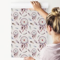 Tapeta Do Sypialni ŁAPACZE SNÓW Boho Pióra Ozdoba  - Miniaturka zdjęcia nr 4