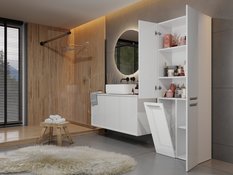 Słupek łazienkowy NEL 1K DD 174x60x30 cm szafka łazienkowa kosz na pranie regał biały połysk bestseller - Miniaturka zdjęcia nr 6