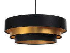 Lampa wisząca TRINITI nowoczesna z tkaniny lateksowej czarno złota do salonu - Miniaturka zdjęcia nr 4