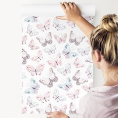 Tapeta ścienna do pokoju dziecka pastelowe motyle  - Miniaturka zdjęcia nr 5