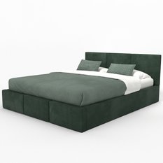 Łóżko tapicerowane do sypialni 180x200x100 cm podwójne z pojemnikiem modne butelkowa zieleń  - Miniaturka zdjęcia nr 11