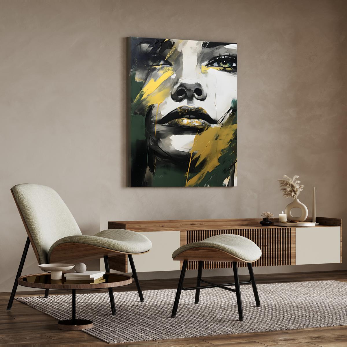 Obraz Canvas Abstrakcja Kobiecy PORTRET Styl Glamour Farba 80x120cm nr. 3