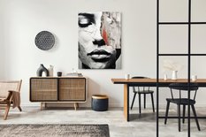 Obraz Do Sypialni Abstrakcyjny PORTRET Kobiety Usta Beton Mur 80x120cm - Miniaturka zdjęcia nr 13